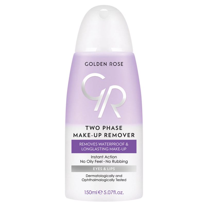محلول پاک کننده آرایش دو فاز چشم و لب گلدن رز حجم 150 میل