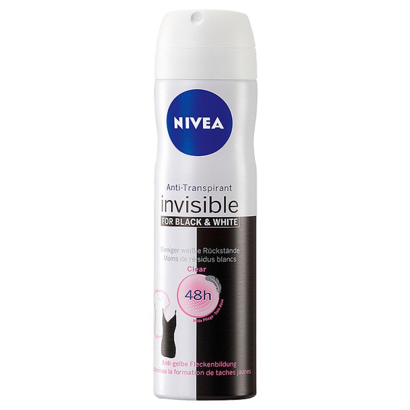 اسپری ضد تعریق زنانه نیوآ مدل Black & White Invisible Clear حجم 150 میل