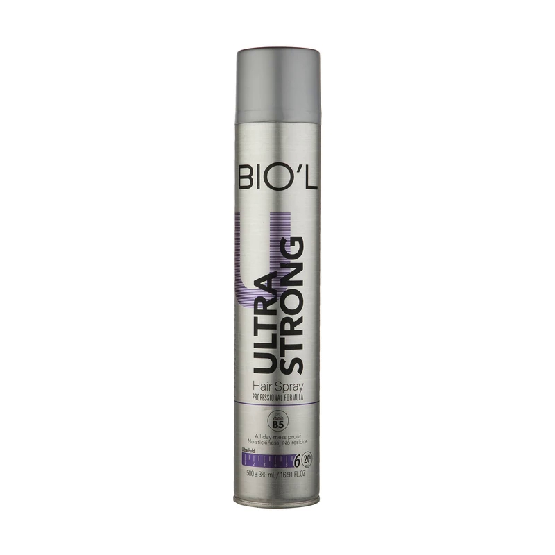 اسپری حالت دهنده مو بیول مدل Ultra Strong حجم 500 میل