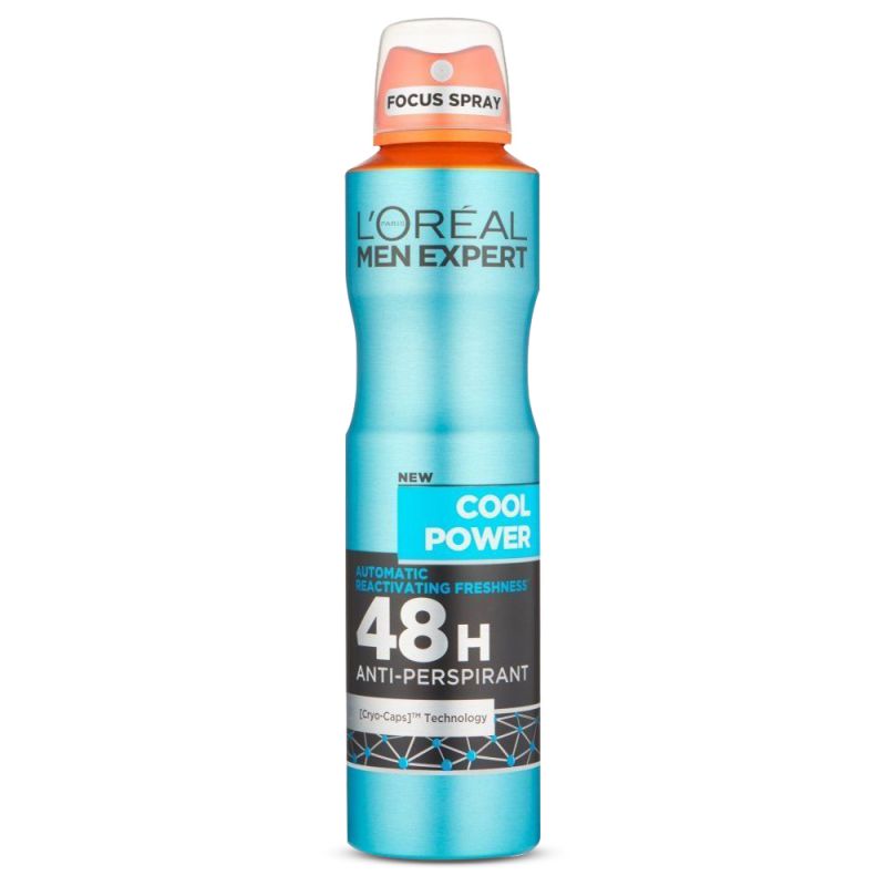 اسپری ضد تعریق لورآل سری Men Expert مدل Cool Power حجم 150 میل