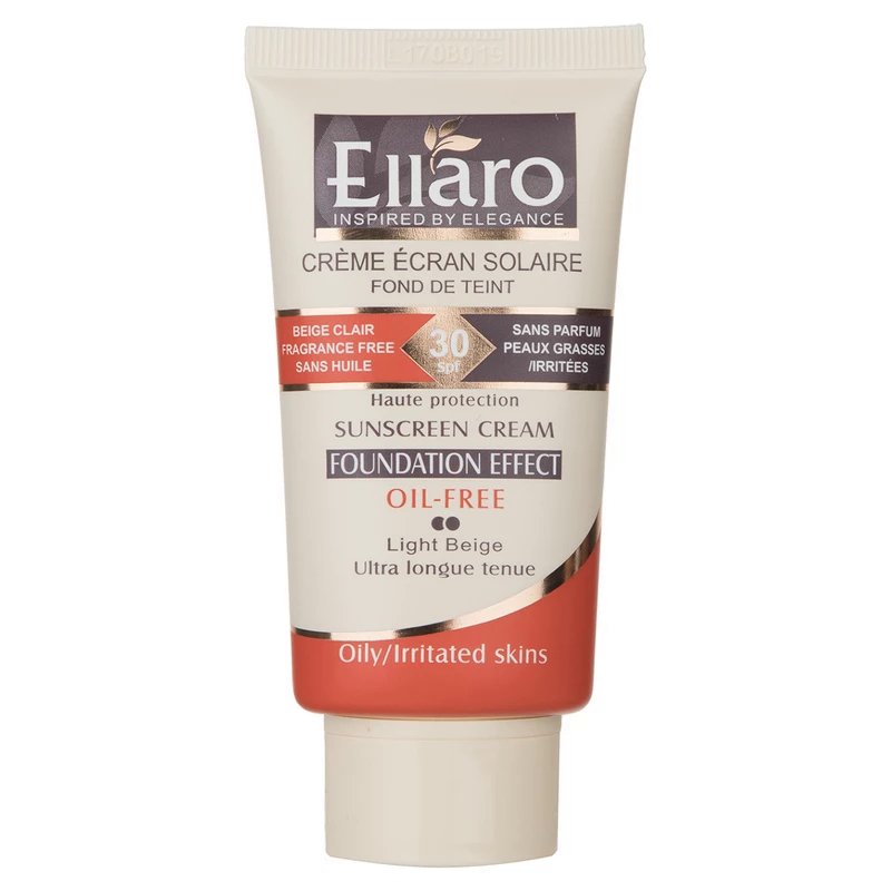 کرم ضدآفتاب رنگی الارو SPF30 سری Foundation Effect پوست‌چرب 40میل-بژ روشن