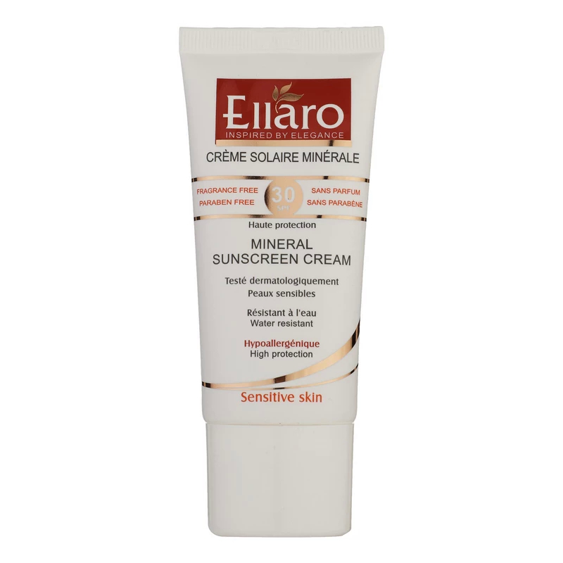 کرم ضدآفتاب بی‌رنگ الارو SPF30 مدل Mineral پوست‌های‌حساس 50میل