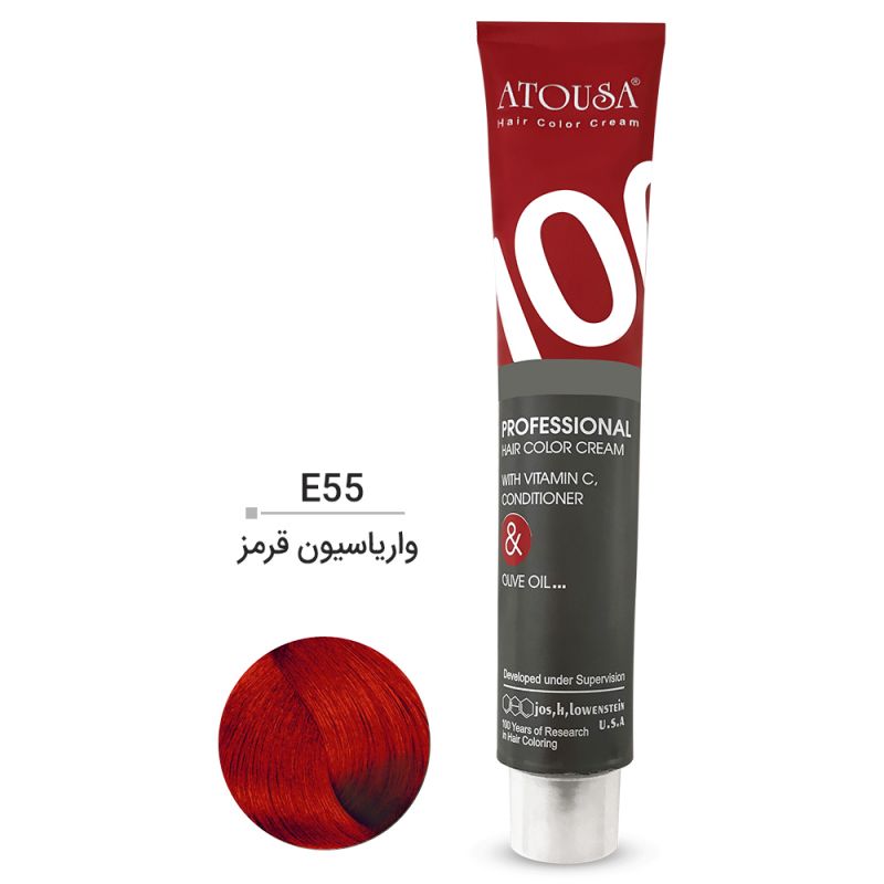 واریاسیون آتوسا شماره E55 حجم 100 میل رنگ قرمز