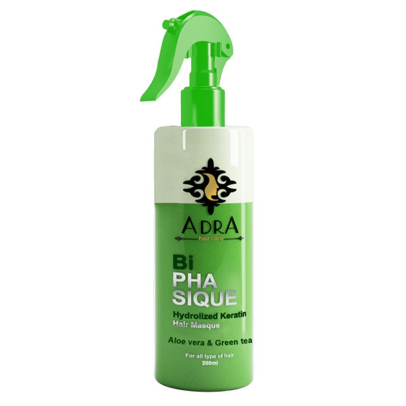 اسپری دو فاز مو آدرا حاوی عصاره آلوئه ورا و چای سبز حجم 200 میل