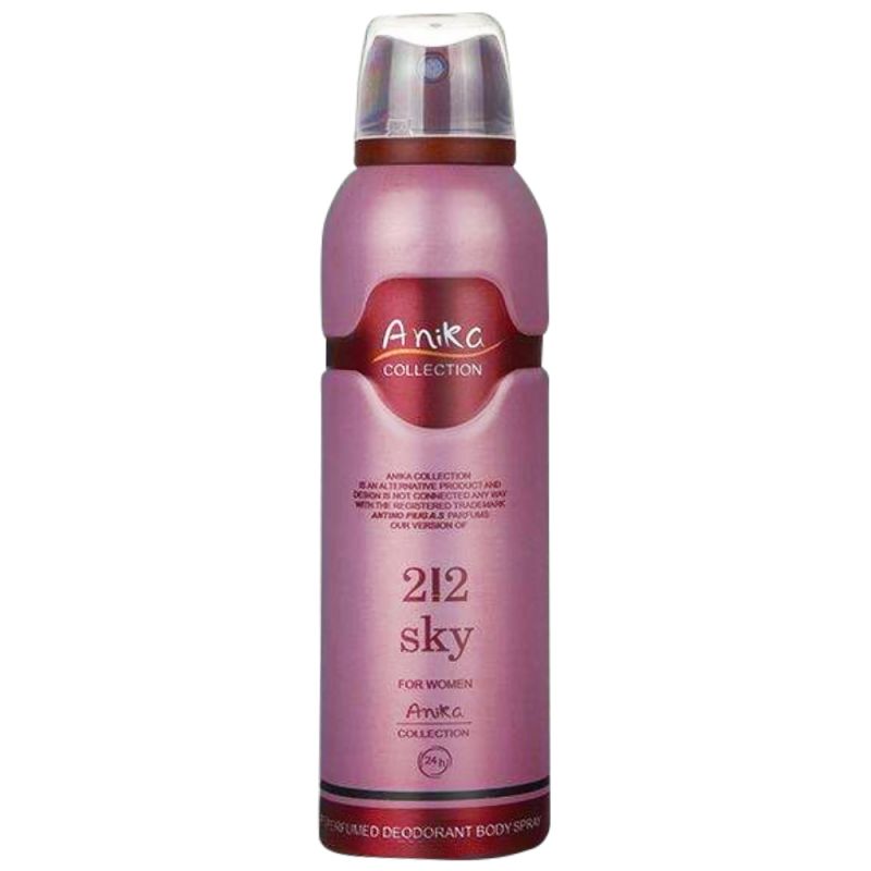 اسپری دئودورانت زنانه آنیکا مدل sky 212 حجم 200 ميل