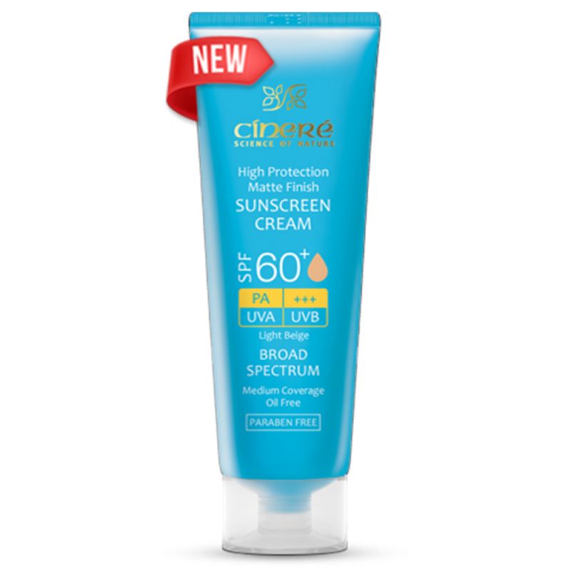 کرم ضد آفتاب رنگی Spf60 سینره مناسب پوست چرب حجم 50 میل - بژ روشن