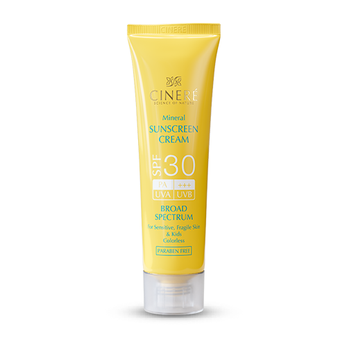 کرم ضد آفتاب SPF30 بی رنگ سینره مناسب پوست حساس حجم 50 میل