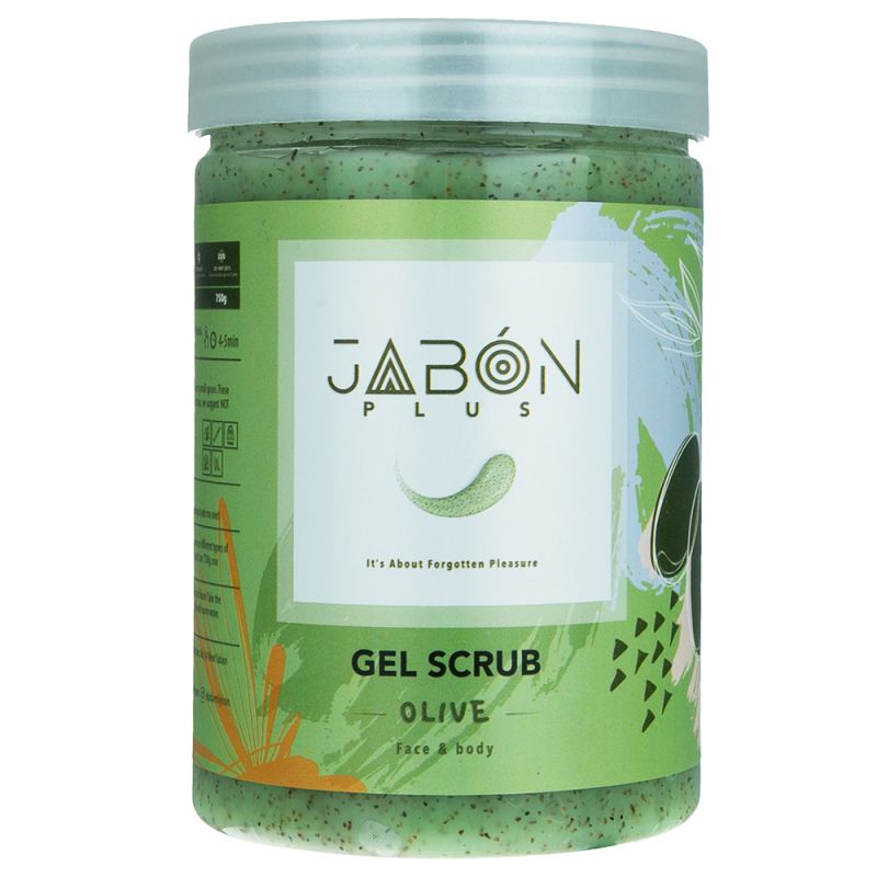 ژل اسکراب لایه بردار پوست ژبن پلاس مدل Olive وزن 750 گرم