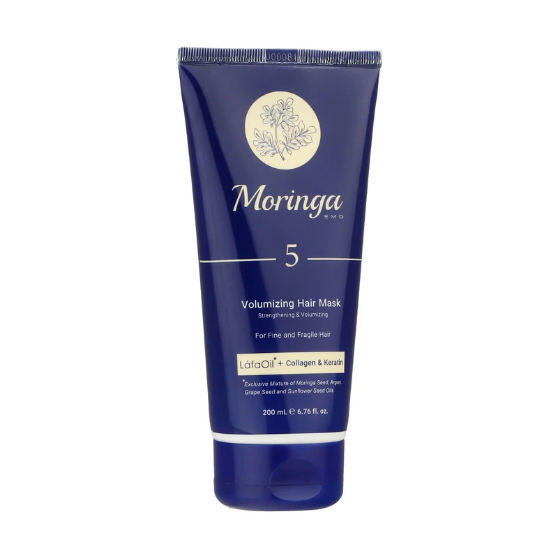 ماسک مو حجم دهنده مورینگا امو مناسب مو نازک و شکننده کد 5 حجم 200 میل