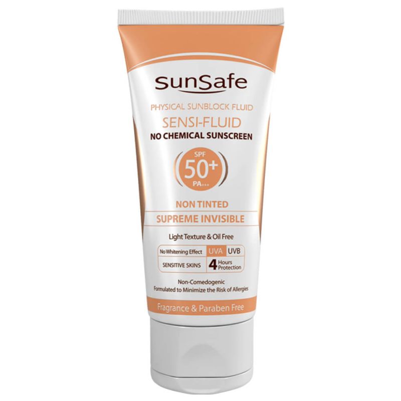 کرم ضد آفتاب سان سیف مدل سنسی فلوئید +SPF 50 حجم 50 میل