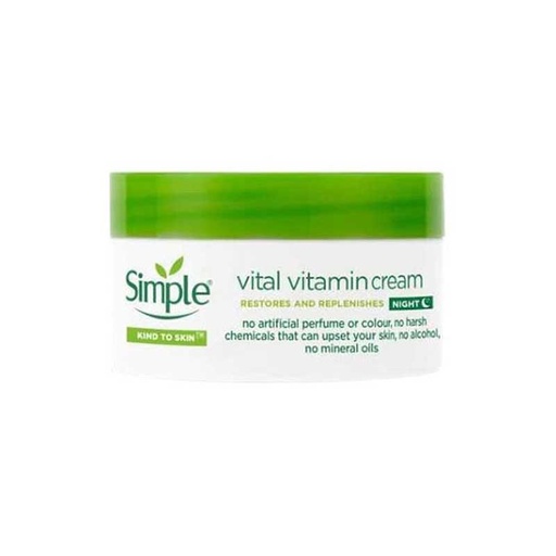 [52726] کرم ترمیم کننده و ویتامینه شب سیمپل مدل Vital Vitamin حجم 50 میل