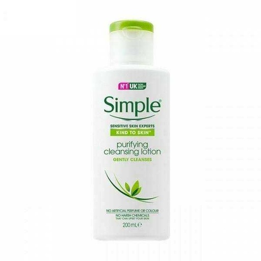 [52753] لوسیون شستشو صورت سیمپل مدل gently cleanses حجم 200 میل