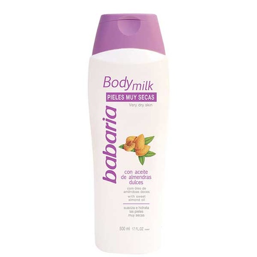 شیر بدن باباریا حاوی عصاره بادام شیرین حجم 500 میل