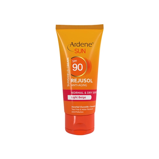 کرم ضدآفتاب رنگی رجوسول SPF90 ضدچروک آردن سان پوست‌خشک و معمولی 50میل-بژ روشن