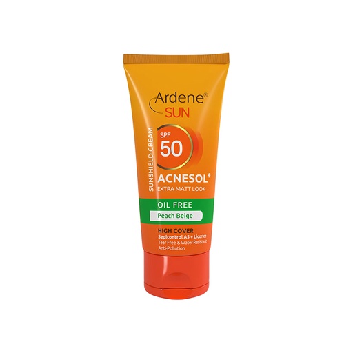 کرم ضدآفتاب رنگی آکنه‌سول‌پلاس SPF50 فاقد چربی آردن سان پوست‌چرب و آکنه‌ای 50میل-بژ هلویی