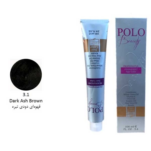رنگ مو پلو قهوه ای دودی تیره شماره 3.1 حجم 100 میل