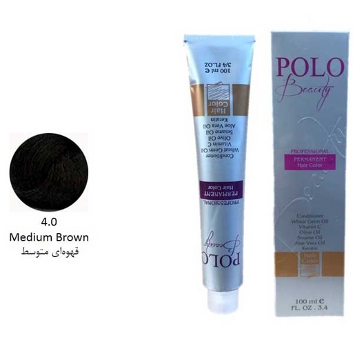 رنگ مو پلو قهوه ای متوسط شماره 4.0 حجم 100 میل