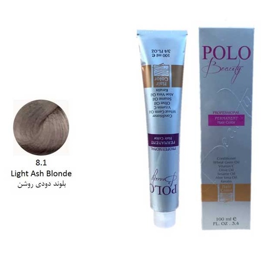 رنگ مو پلو بلوند دودی روشن شماره 8.1 حجم 100 میل