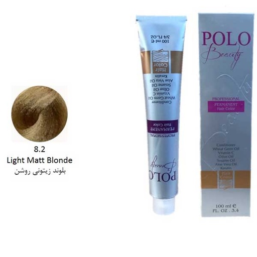رنگ مو پلو بلوند زیتونی روشن شماره 8.2 حجم 100 میل