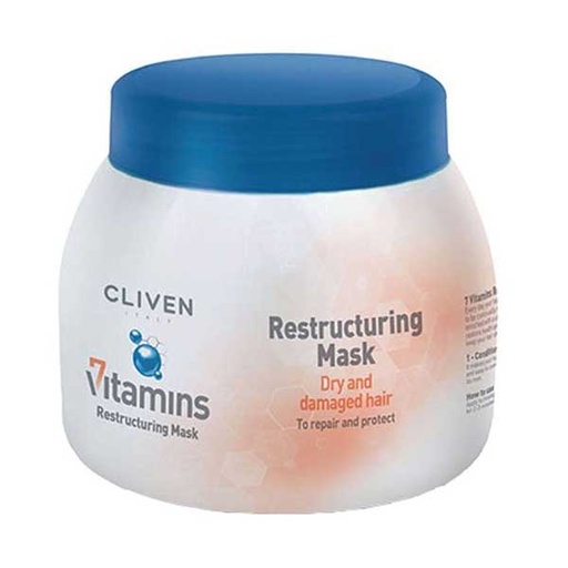 [54676] ماسک بازسازی کننده موهای خشک و آسیب دیده کلیون مدل 7 Vitamine Restructuring حجم 500 میل
