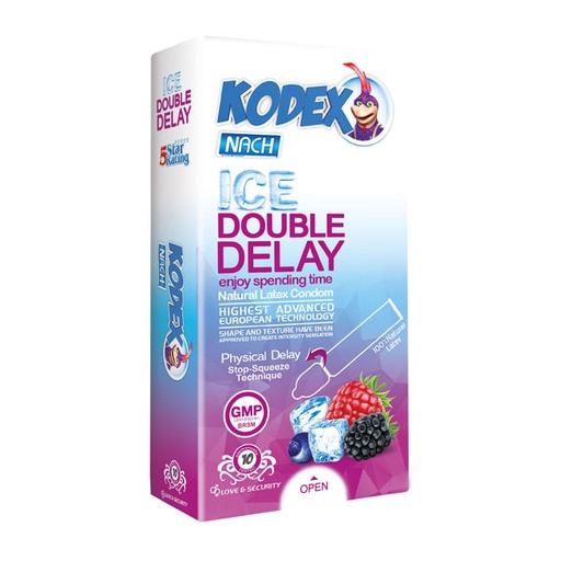 [61506] کاندوم ناچ کدکس مدل ICE DOUBLE DELAY بسته 10 عددی