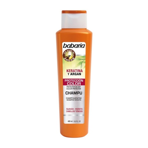 شامپو محافظ موهای رنگ شده باباریا حاوی کراتین و روغن آرگان 400 میل