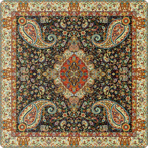 سرویس کامل رومیزی ترمه 5 تکه طرح سالار مشکی