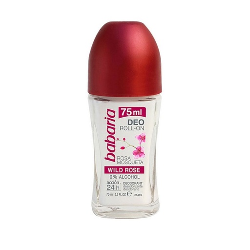 رول ضد تعریق باباریا رایحه گل رز Babaria Wild Rose حجم 75 میلی لیتر