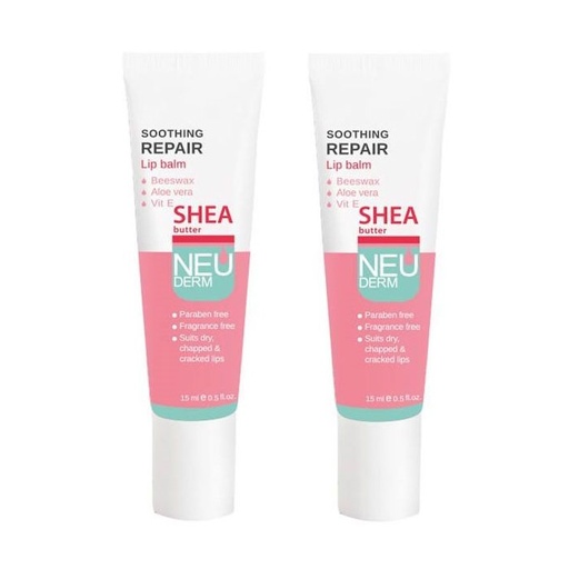 کرم نرم کننده لب نئودرم مدل Soothing حجم 15 میل بسته 2 عددی