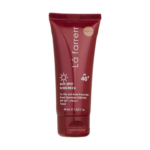 [74054] کرم ضد آفتاب و ضد لک رنگی (متوسط) لافارر SPF40 مدل Acne-Prone-medium مخصوص پوست چرب حجم 40 میل 