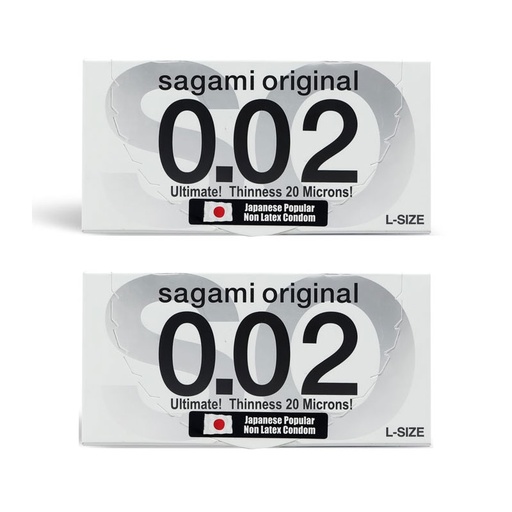 2 بسته دو عددی کاندوم ساگامی سایز بزرگ Sagami Original 0.02