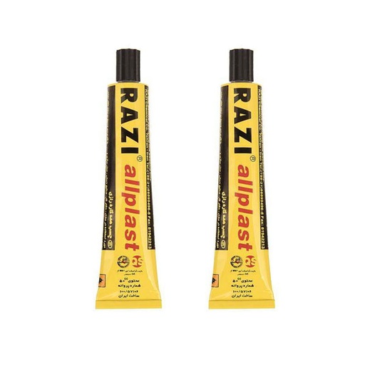 چسب همه کاره رازی مدل Allplast حجم 50 میلی لیتر بسته 2 عددی
