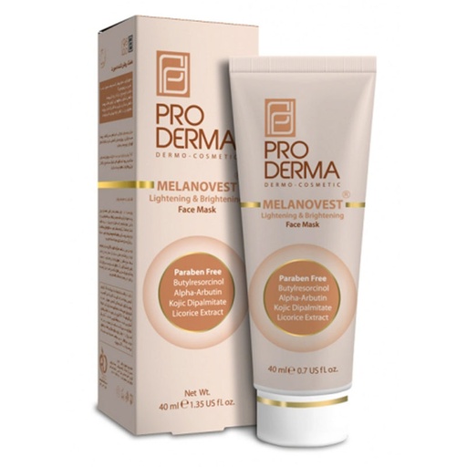 ماسک روشن کننده صورت پرودرما مدل MELANOVEST حجم 40 میل سازگار با پوست های مختلط