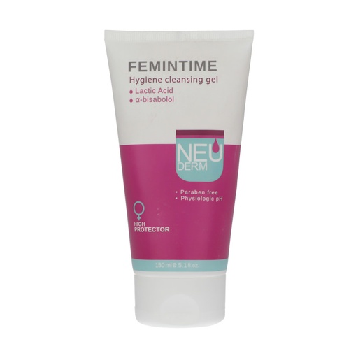 [81759] ژل بهداشتی بانوان نئودرم مدل Femintime حجم 150 میلی لیتر