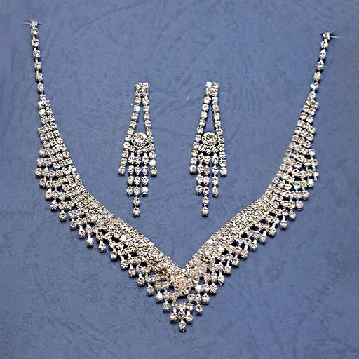 نیم ست زنانه تیتانیوم طرح جواهر کد w-se-02