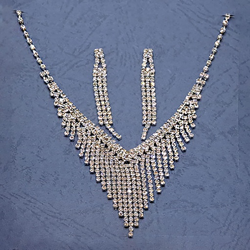 نیم ست زنانه تیتانیوم طرح جواهر کد w-se-03