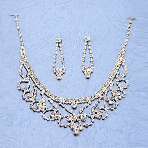 نیم ست زنانه تیتانیوم طرح جواهر کد w-se-04