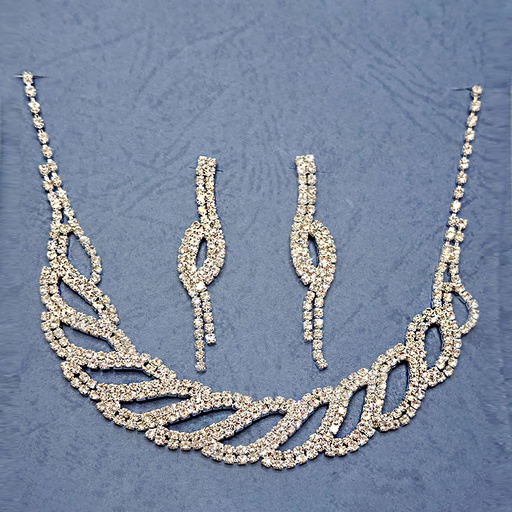 نیم ست زنانه تیتانیوم طرح جواهر کد w-se-05