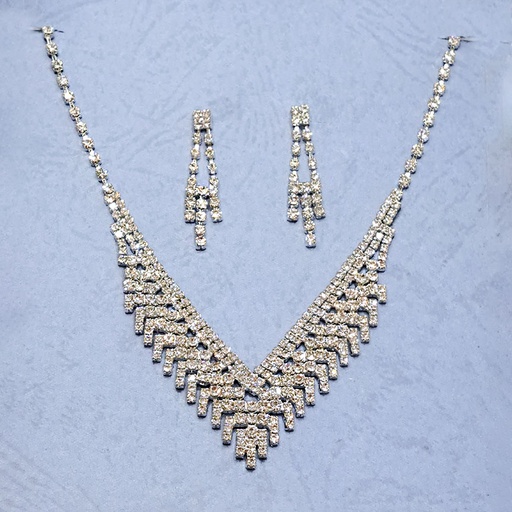 نیم ست زنانه تیتانیوم طرح جواهر کد w-se-07