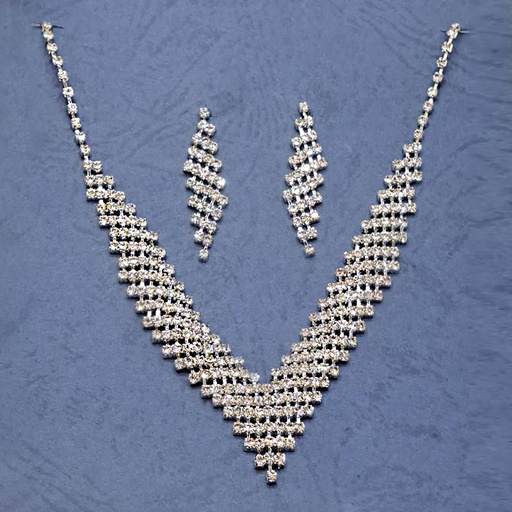 نیم ست زنانه تیتانیوم طرح جواهر کد w-se-09