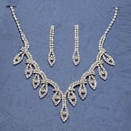 نیم ست زنانه تیتانیوم طرح جواهر کد w-se-10