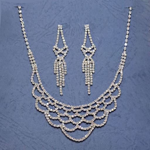 نیم ست زنانه تیتانیوم طرح جواهر کد w-se-12