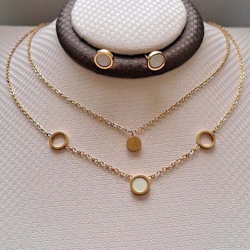 نیم ست زنانه دو ردیفه استیل کد w-se-18