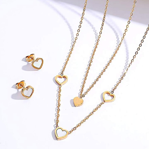 نیم ست زنانه دو ردیفه استیل کد w-se-48