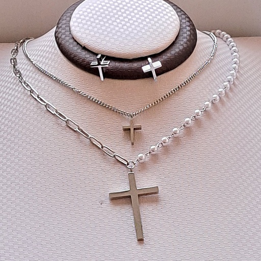 نیم ست زنانه دو ردیفه استیل کد w-se-98