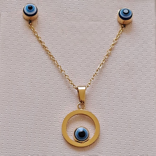 نیم ست زنانه استیل مدل چشم نظر کد w-se-107