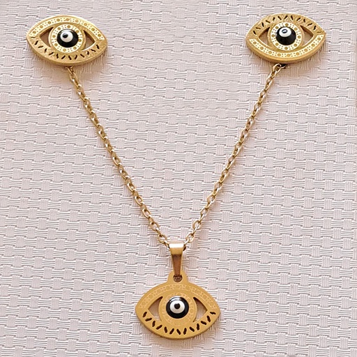 نیم ست زنانه استیل مدل چشم نظر کد w-se-113