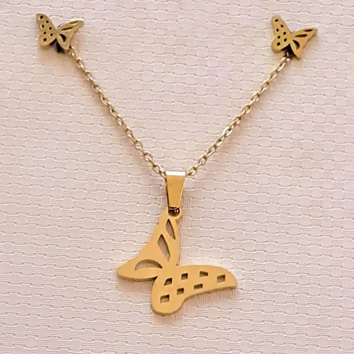 نیم ست زنانه استیل مدل پروانه کد w-se-130