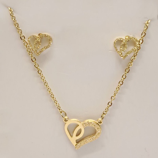 نیم ست زنانه استیل مدل قلب کد w-se-149