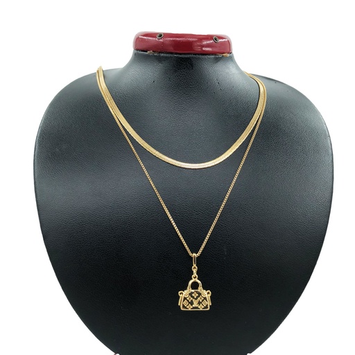 گردنبند زنانه دوردیفه استیل کد w-ne-30